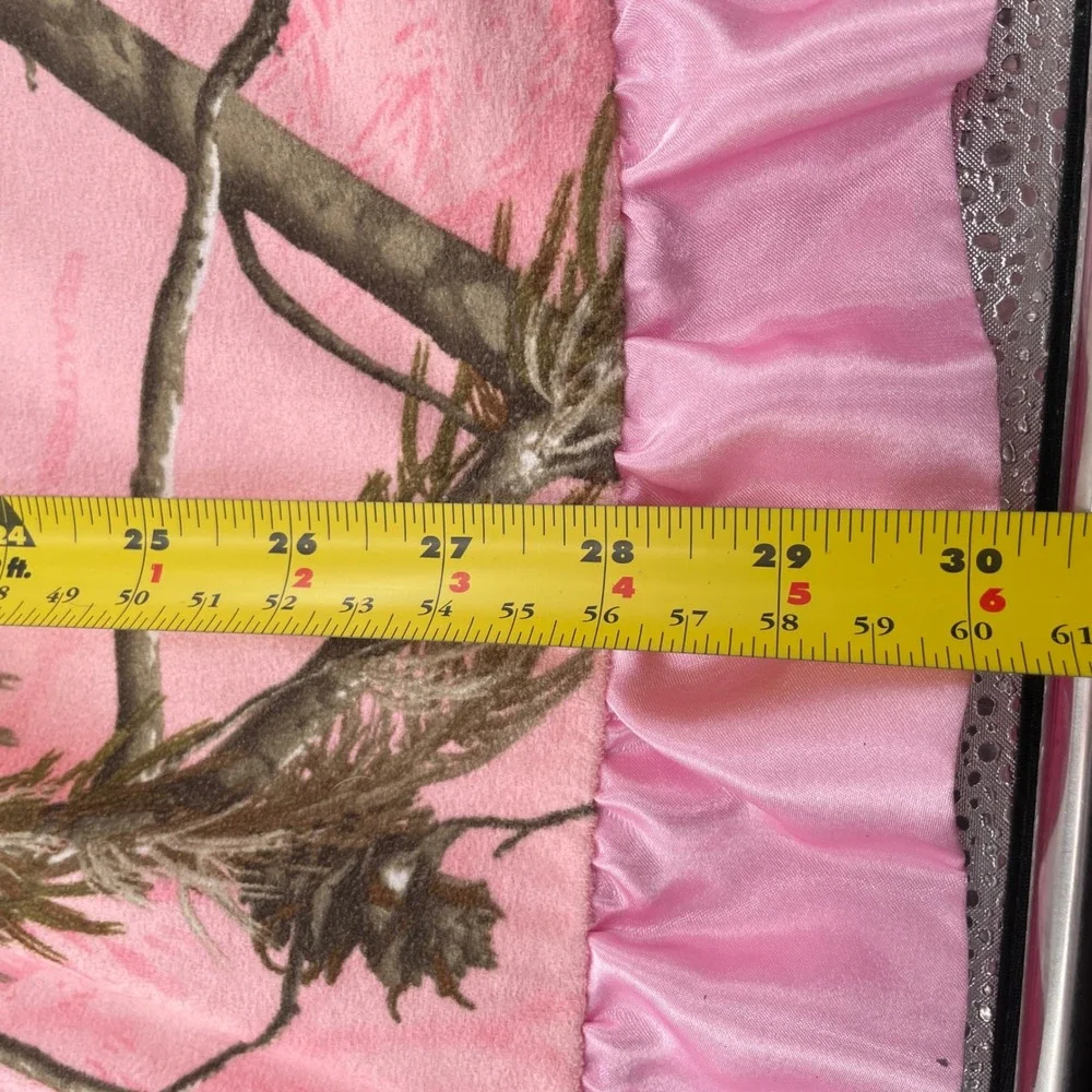 Carstens Realtree AP Pink Camo Baby Blanket Satin Ruffle Trim Fleece 30x30